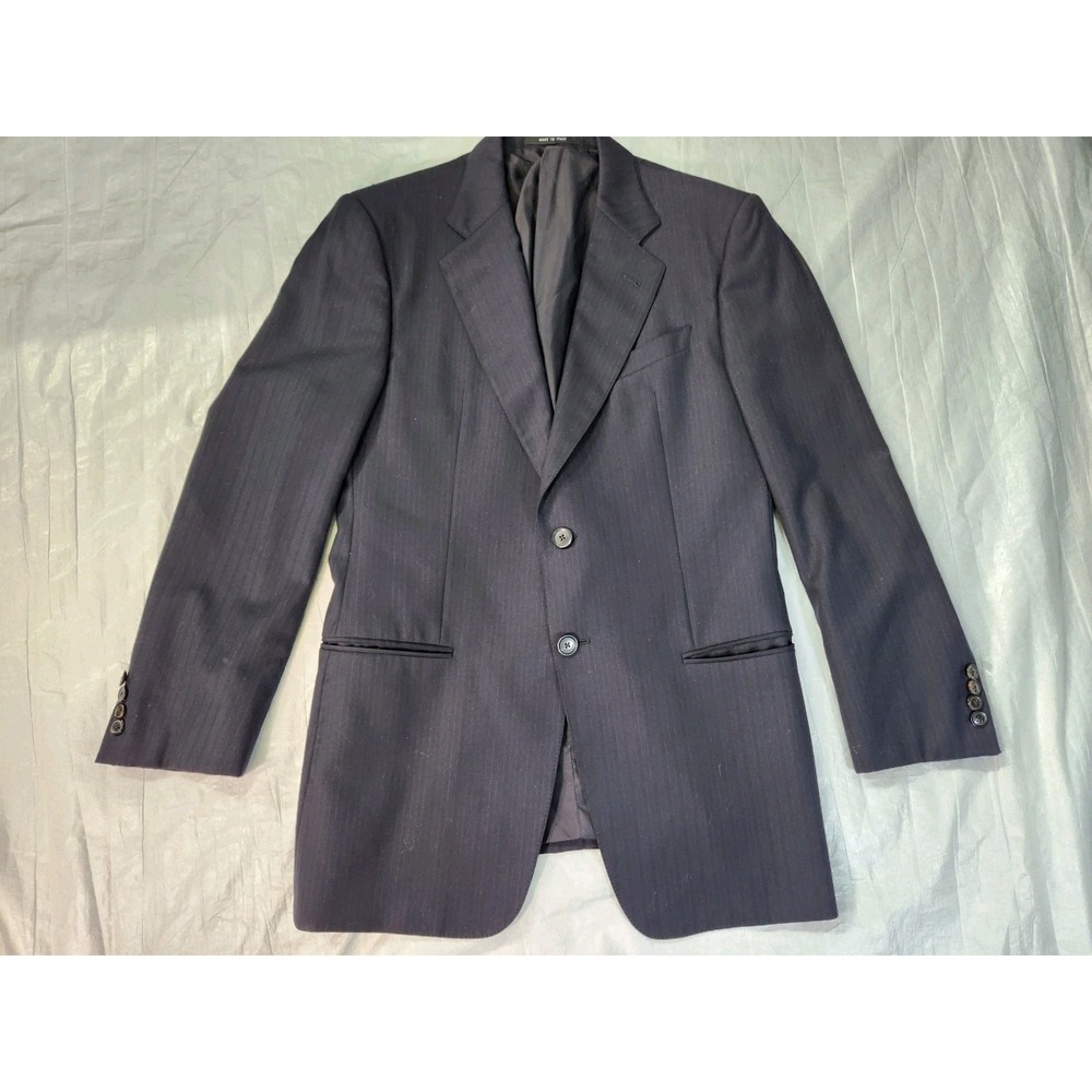 Armani Collezioni 100% wool made in Italy mens jacket 40R Blazer Suit Navy Blue